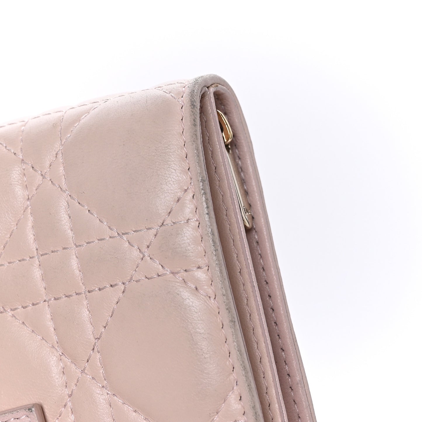 Lambskin Cannage Lady Dior Eden Wallet Light Pink