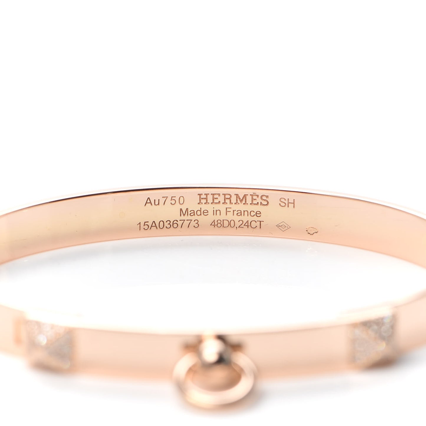 18K Rose Gold Diamond PM Collier De Chien Bracelet SH