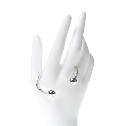 Tiffany Sterling Silver Textured Barbell Cuff Bracelet 2 of 5