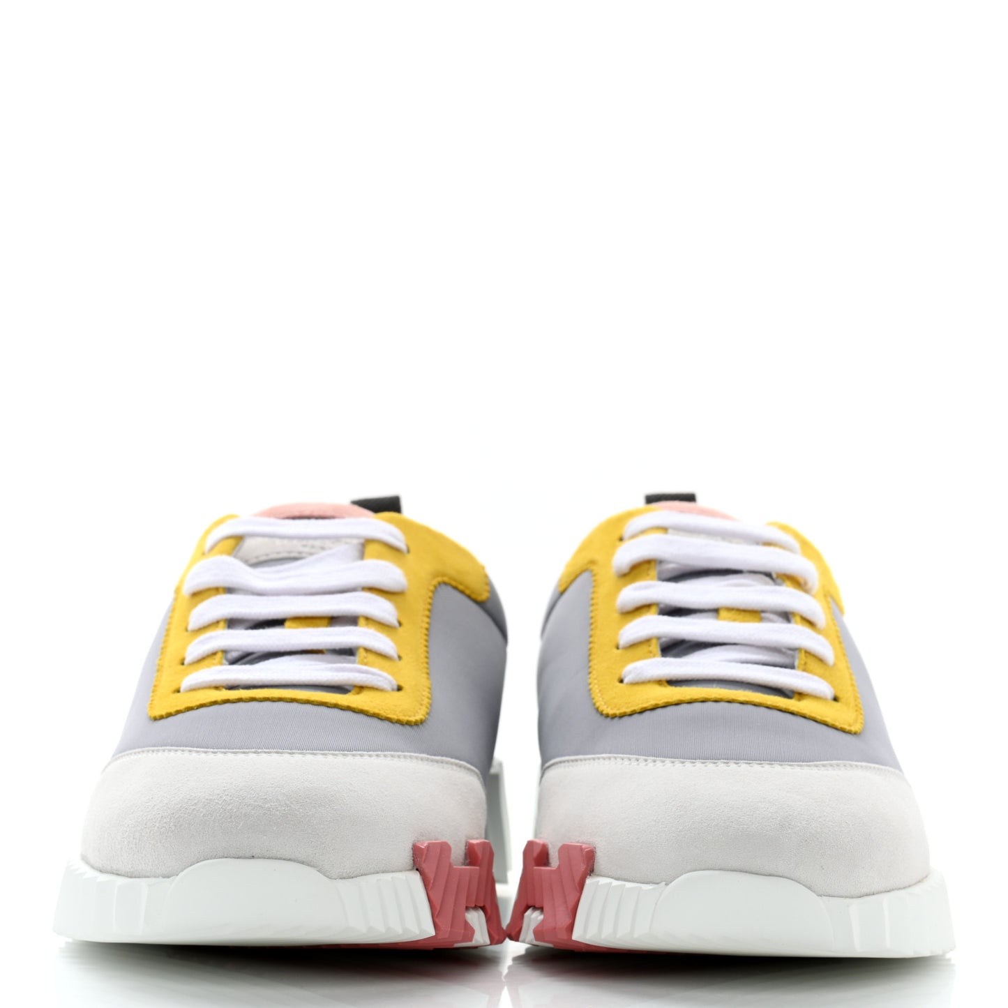 Technical Canvas Suede Goatskin Bouncing Sneakers 38.5 Gris Multicolor