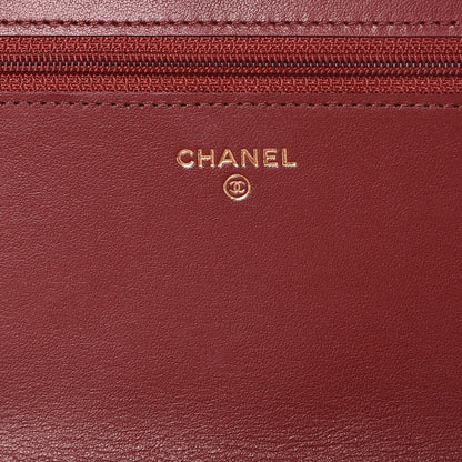 Chanel Caviar Quilted Boy Wallet On Chain WOC Burgundy 6 of 9
