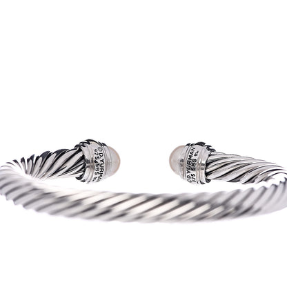 David Yurman Sterling Silver 14K Yellow Gold Pearl 7mm Cable Classics Bracelet 4 of 4