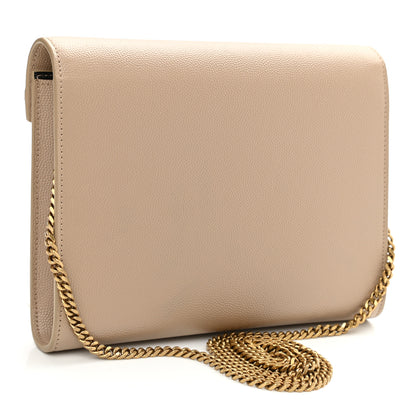 Saint Laurent Grain De Poudre Monogram Cassandra Clasp Bag Beige 2 of 10