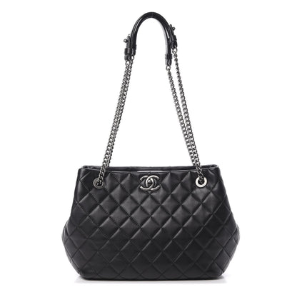 Chanel Lambskin Quilted Accordion Tote Black 1 of 12