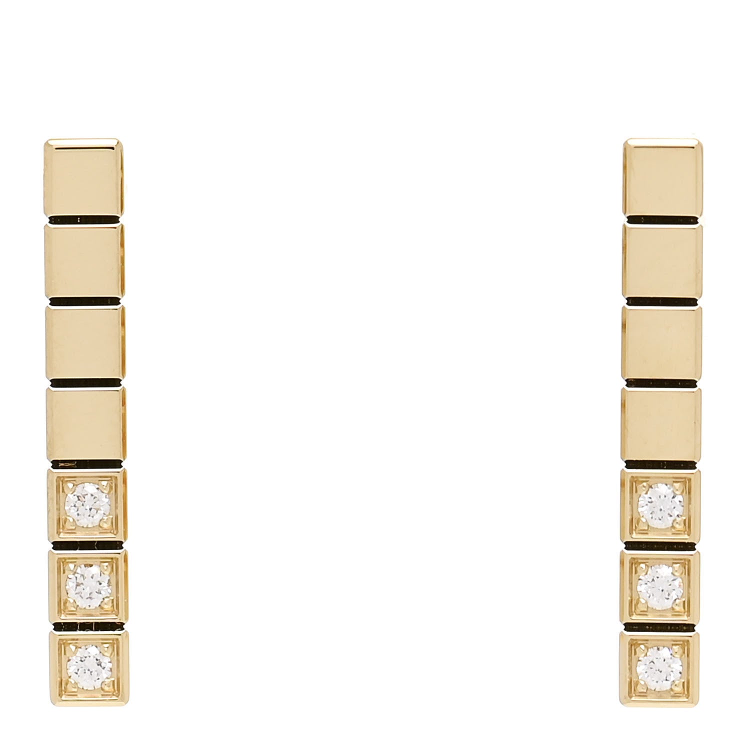 Chopard 18K Yellow Gold Diamond Ice Cube Pure Earrings 1 of 4