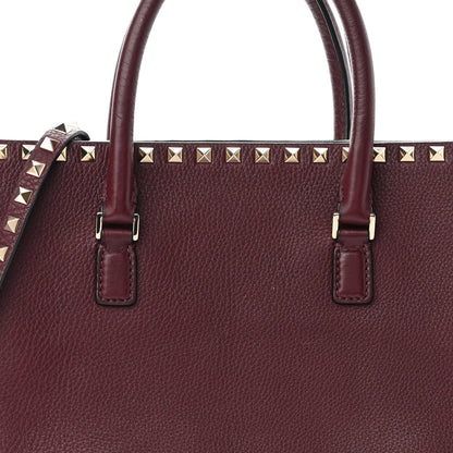 Valentino Garavani Grained Calfskin Medium Rockstud Double Handle Horizontal Tote Rubin 7 of 11
