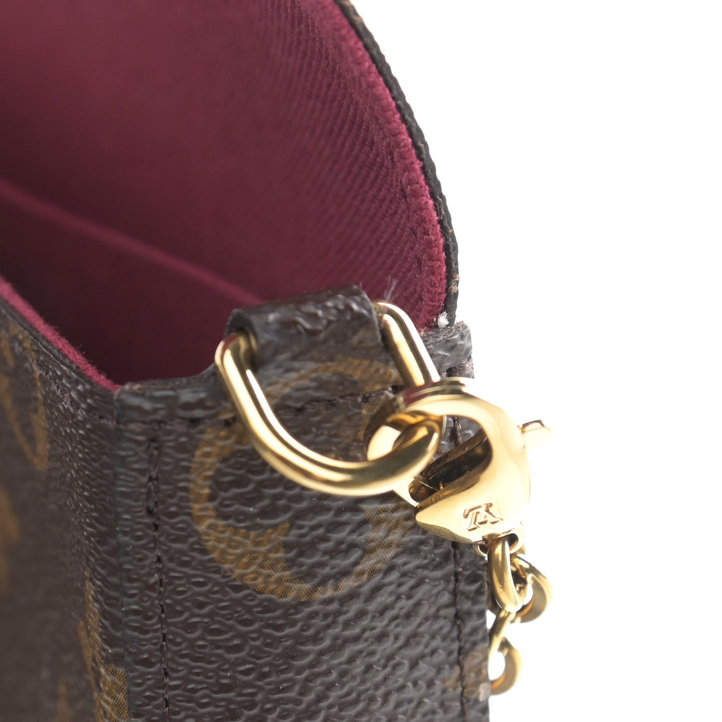 Monogram Pochette Felicie Chain Wallet Fuchsia