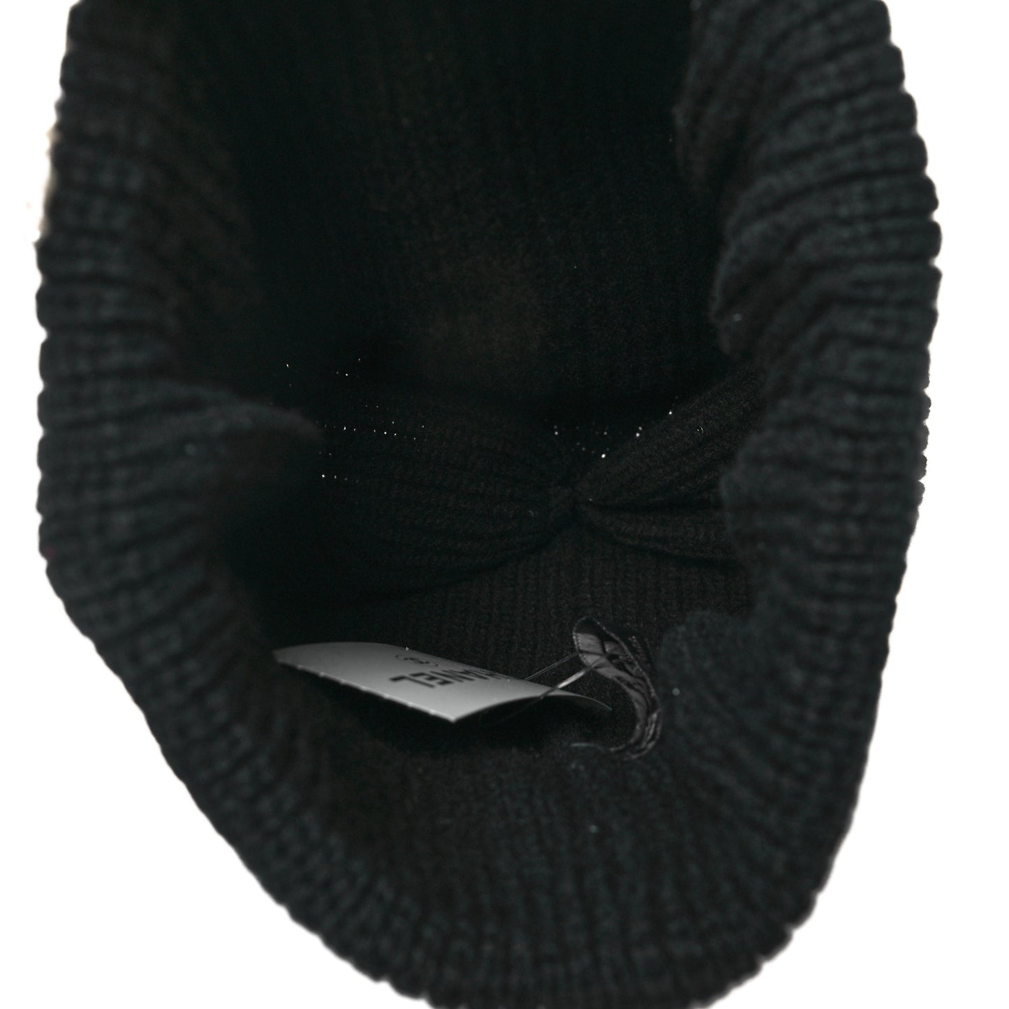 Cashmere Logo Beanie Hat Black White