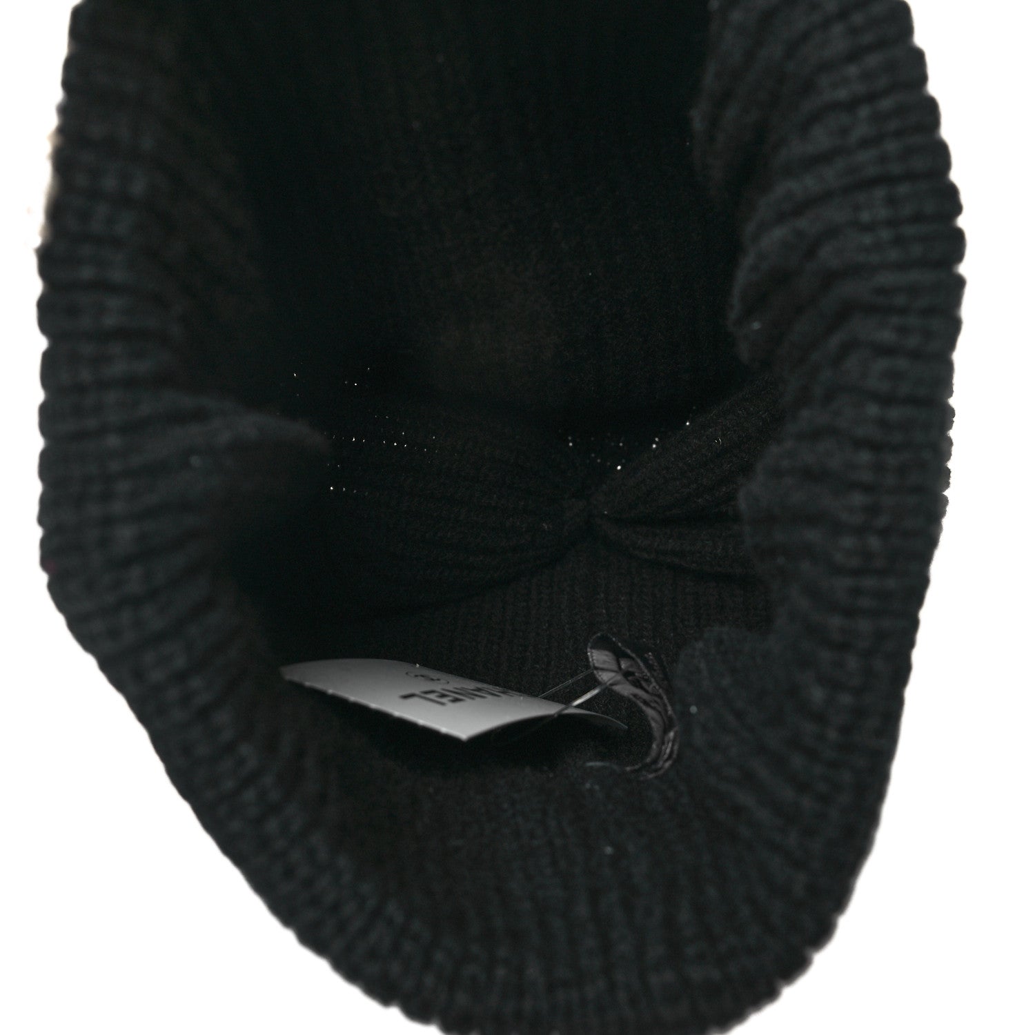 Chanel Cashmere Logo Beanie Hat Black White 4 of 5