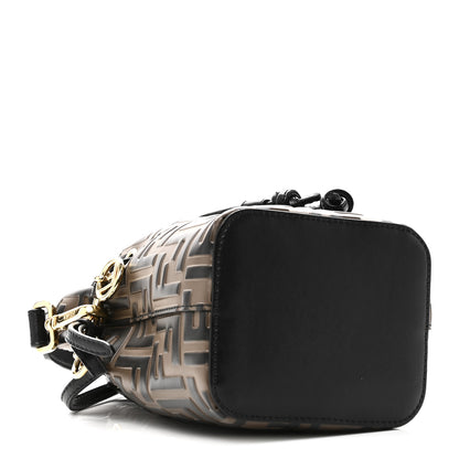 Fendi Vitello Liberty F is Fendi Bi-Color FF 1974 Embossed Mini Mon Tresor Bucket Bag Maya Black 4 of 10