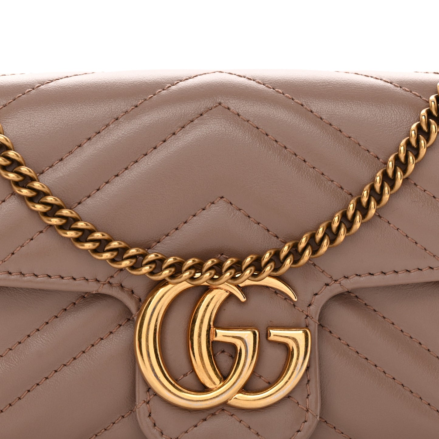 Calfskin Matelasse Super Mini GG Marmont Shoulder Bag Porcelain Rose