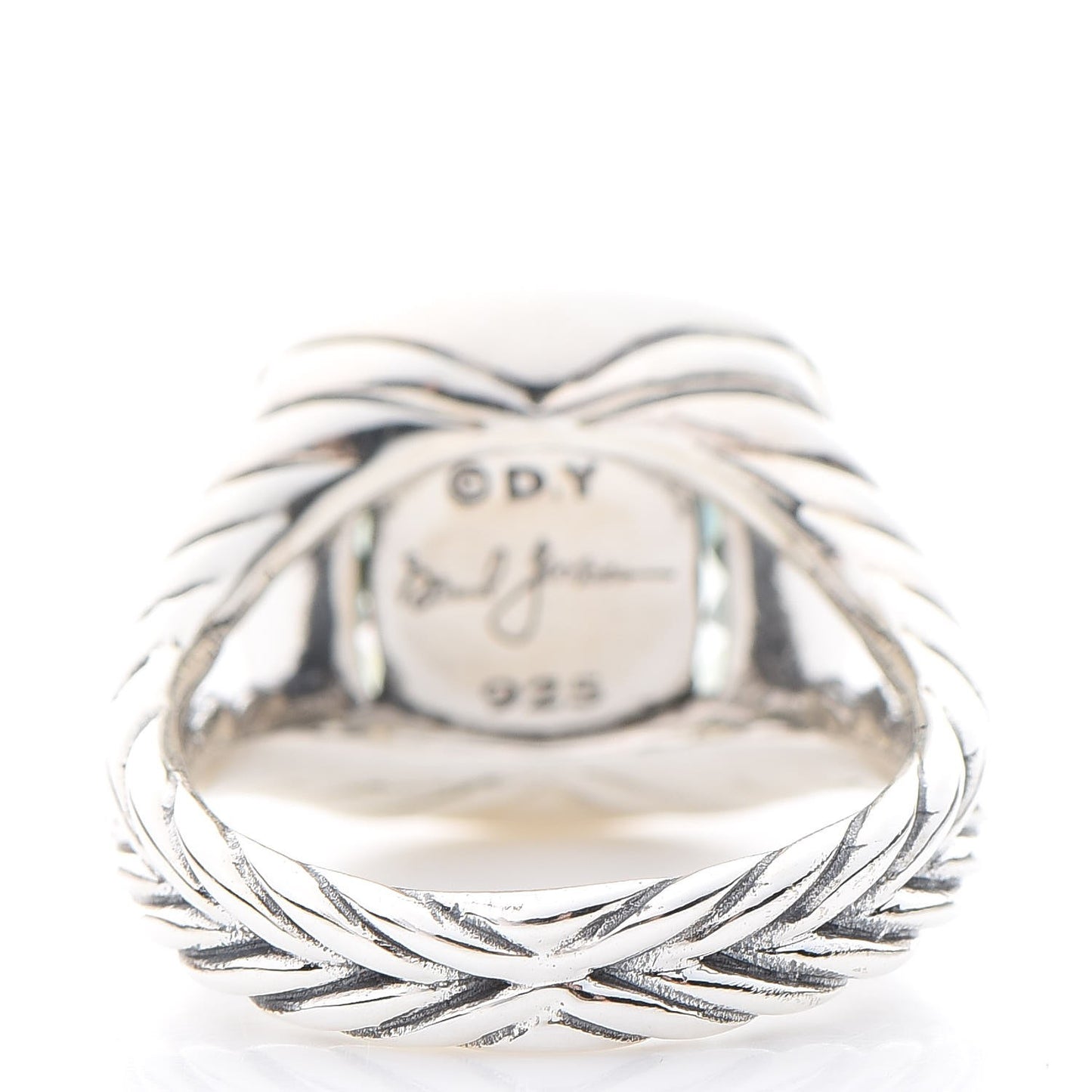 Sterling Silver Diamond Prasiolite 11mm Albion Ring 53 6.5