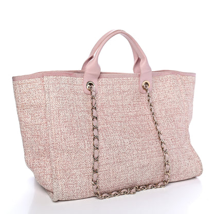 Chanel Straw Lurex Medium Deauville Tote Pink 3 of 11