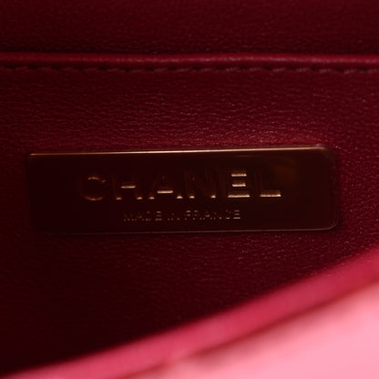 Chanel Mirror Calfskin Metallic Lambskin Quilted Hollywood Boulevard Mini Flap With Star Coin Purse Pink 7 of 12