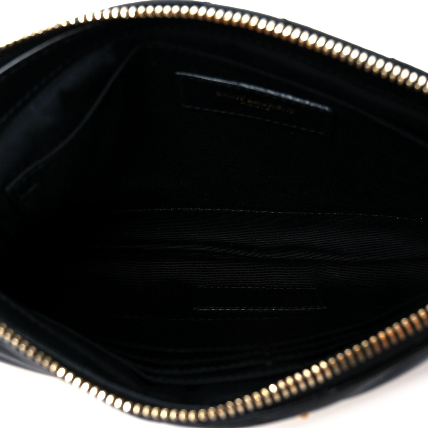 Saint Laurent Calfskin Matelasse Chevron Monogram A5 Wristlet Black 10 of 16