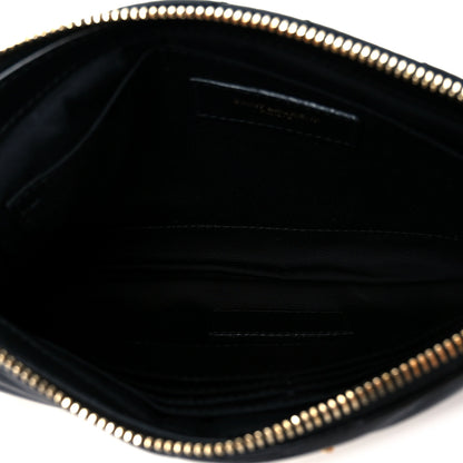 Saint Laurent Calfskin Matelasse Chevron Monogram A5 Wristlet Black 10 of 16
