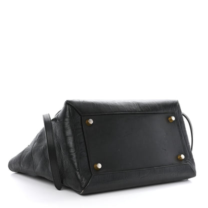 Celine Calfskin Crocodile Embossed Small Belt Bag Black 4 of 22