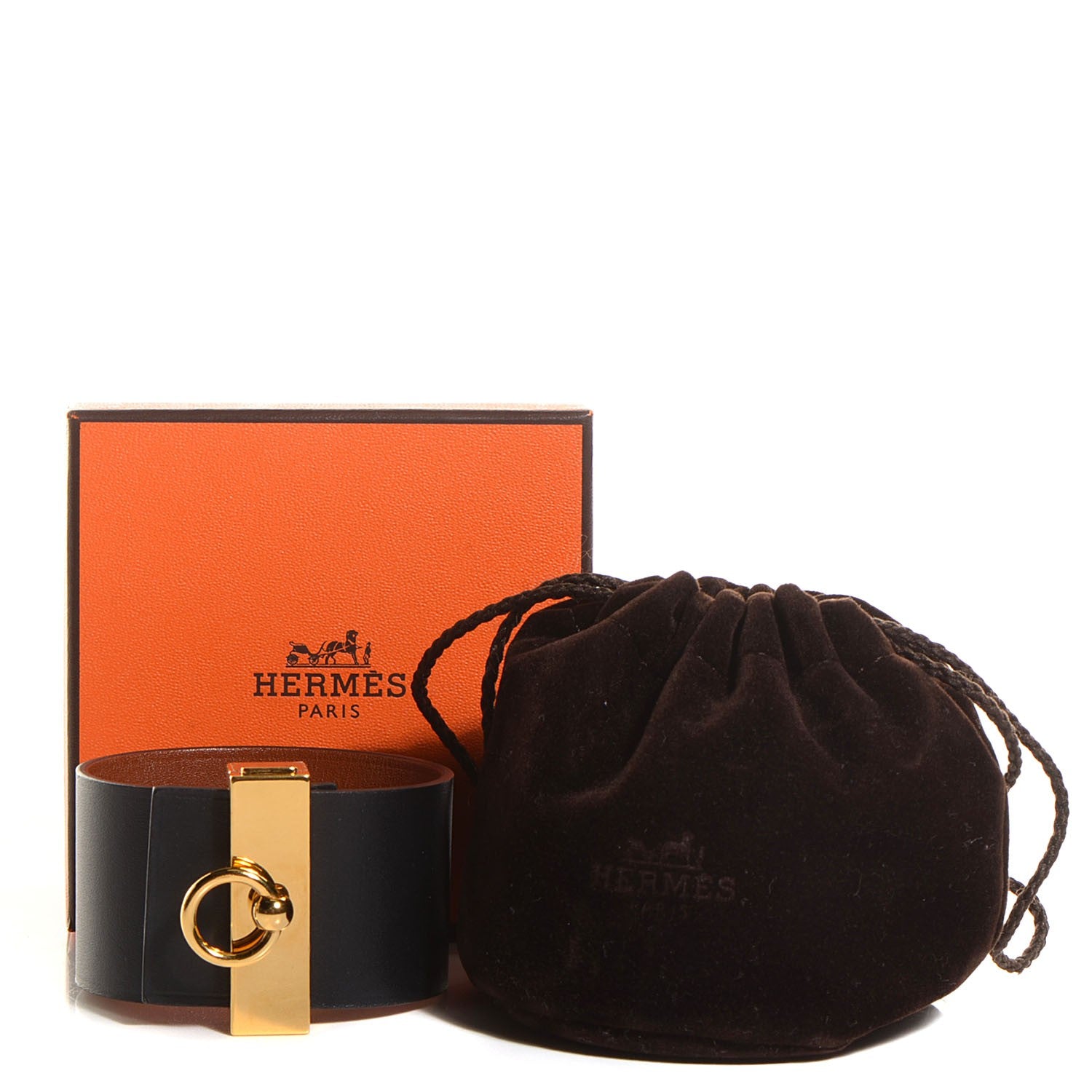 Hermes Chamonix Tadelakt Illusion Bracelet PM Black Fauve 8 of 8