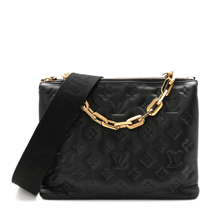 Louis Vuitton Lambskin Embossed Monogram Coussin PM Black 1 of 11