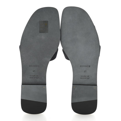 Hermes Denim Canvas Oran Sandals 41 Bleu Brut 6 of 10
