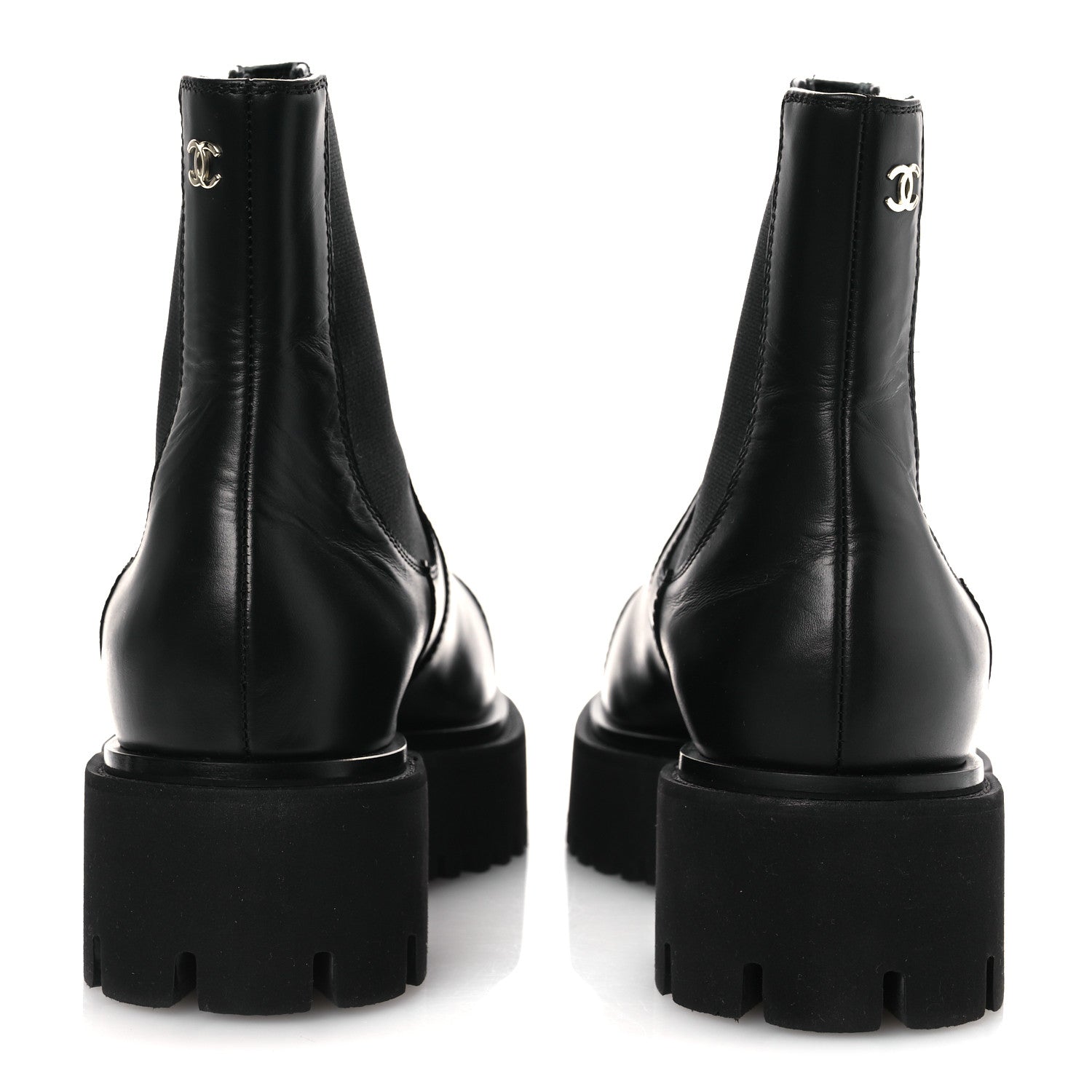 Chanel Calfskin Cap Toe CC Short Boots 41 Black 1822378 – FASHIONPHILE