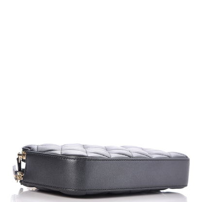 Chanel Iridescent Lambskin Quilted Pearl Clutch With Chain Black 4 of 9