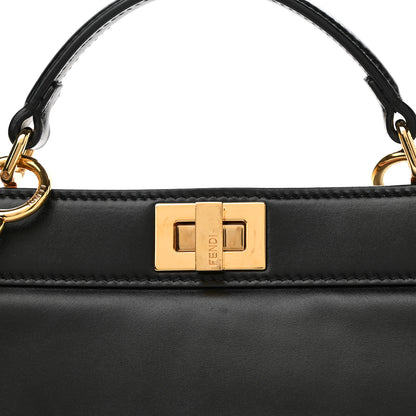 Fendi Vitello King Luxor Shiny Nappa Medium Peekaboo I SEE U East West Satchel Black Light Rose 7 of 11