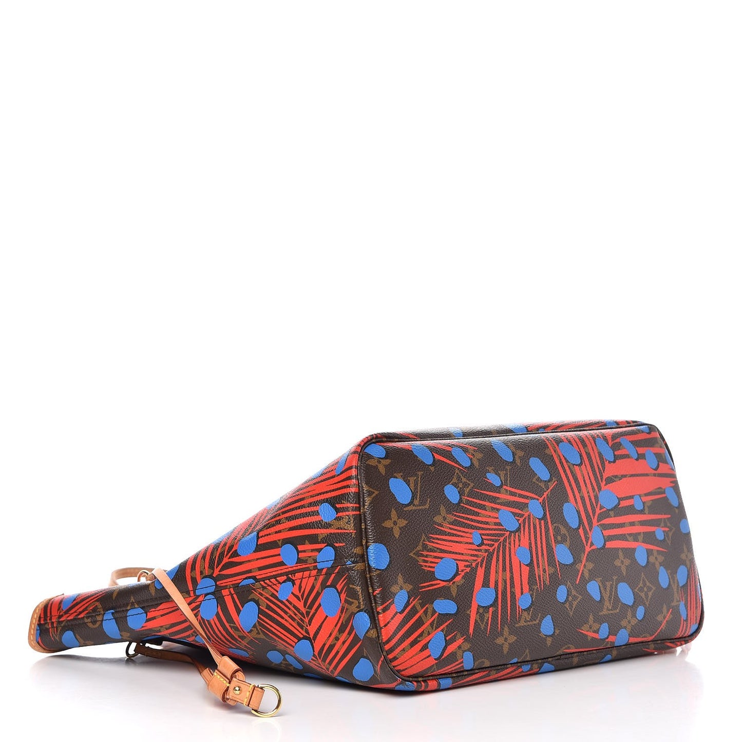 Monogram Jungle Dots Neo Neverfull MM Coquelicot Denim
