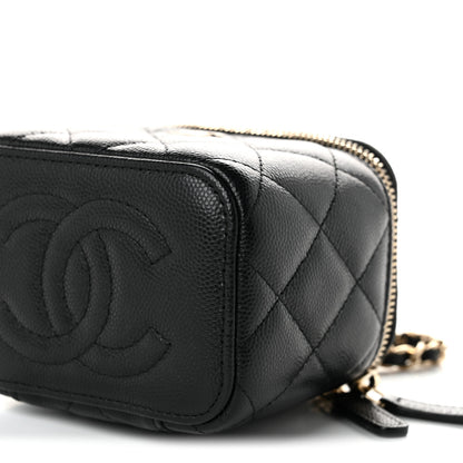 Chanel Caviar Quilted Mini Vanity Case With Chain Black 9 of 10