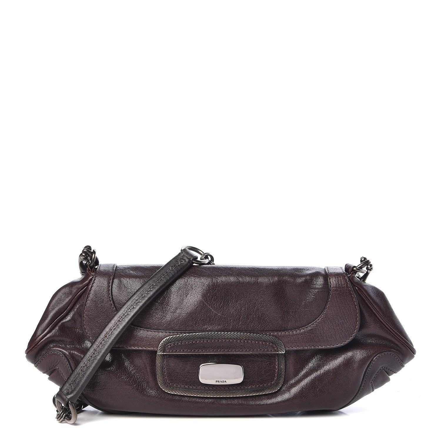 Prada Vitello Shine Shoulder Bag Brown 1 of 10