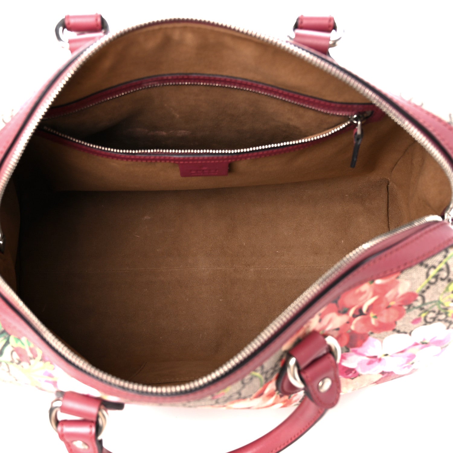 Gucci GG Supreme Monogram Blooms Medium Boston Beige Multicolor Dry Rose 5 of 14