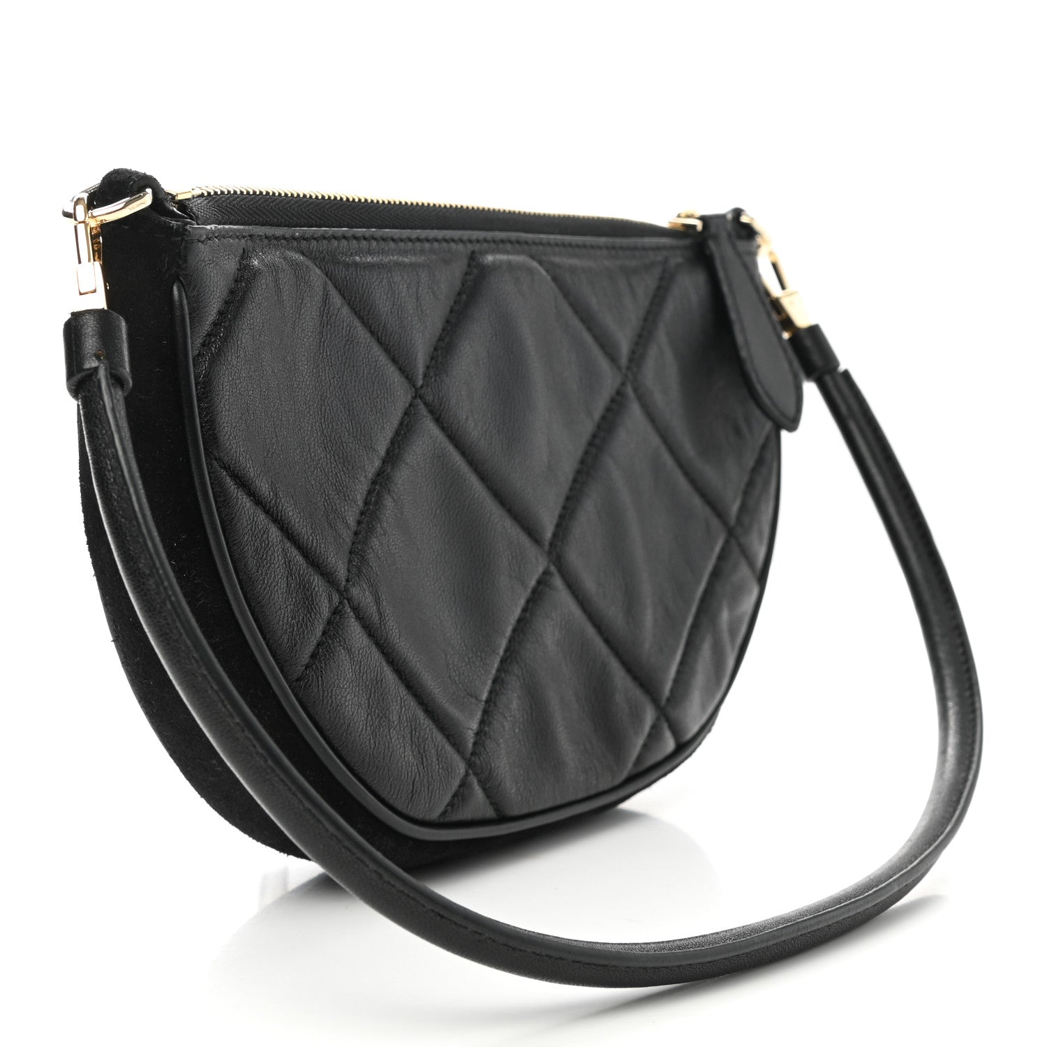 Burberry Lambskin Quilted Olympia Pouch Black 2 of 6