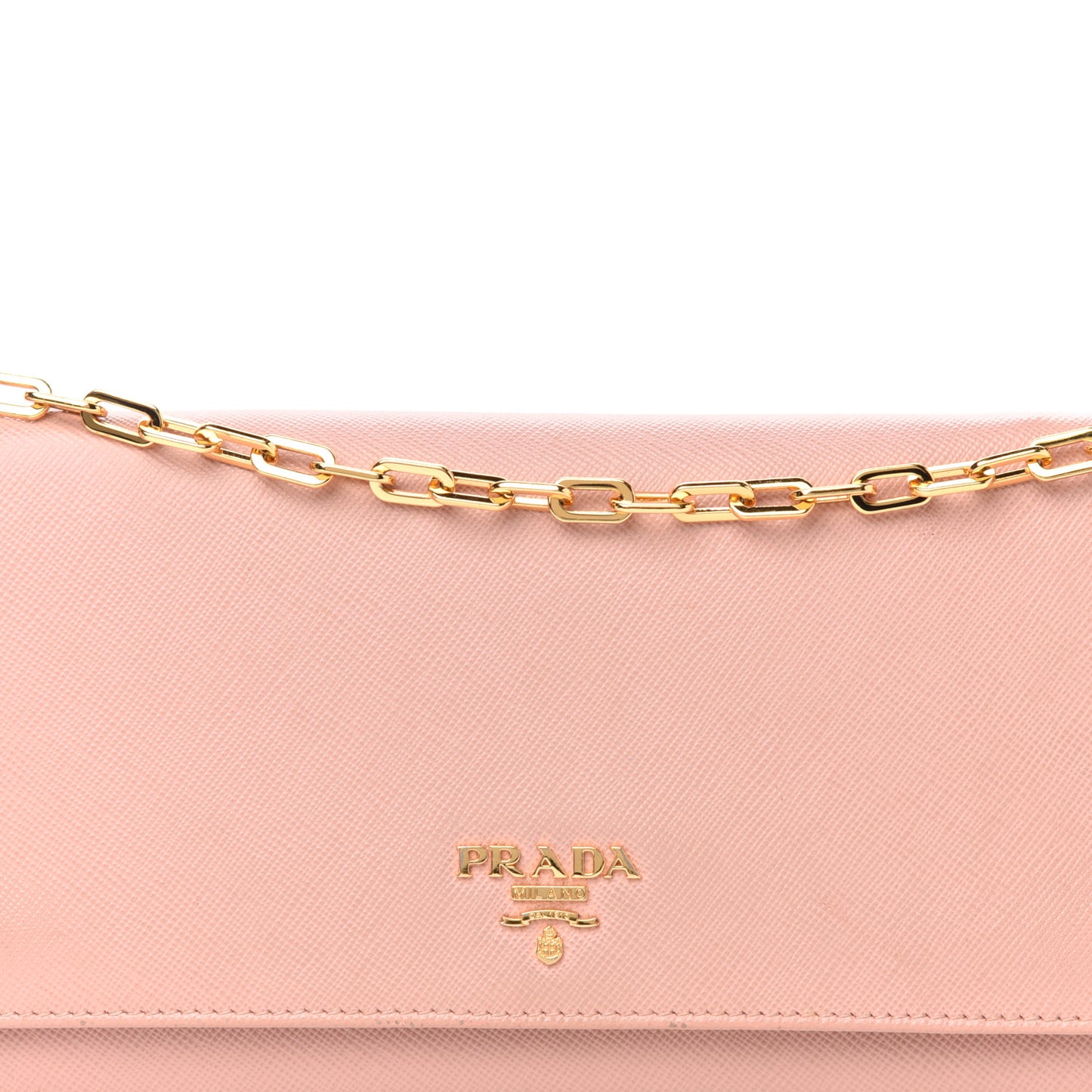 Saffiano Metal Oro Chain Wallet Orchidea