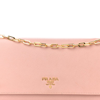 Prada Saffiano Metal Oro Chain Wallet Orchidea 10 of 10
