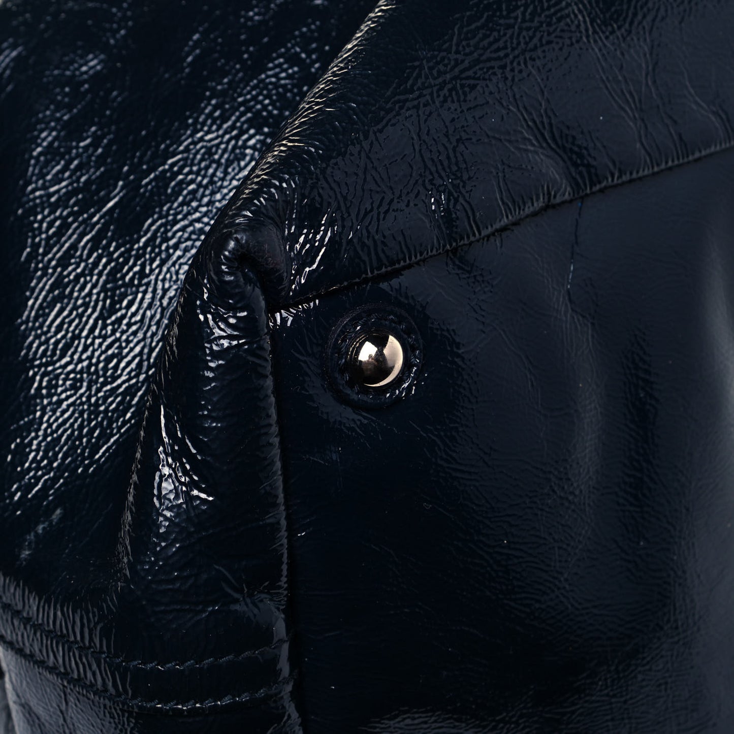 Textured Patent Medium Easy Y Bag Navy