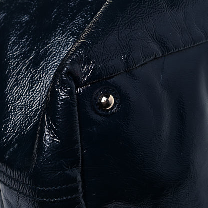 Saint Laurent Textured Patent Medium Easy Y Bag Navy 6 of 9
