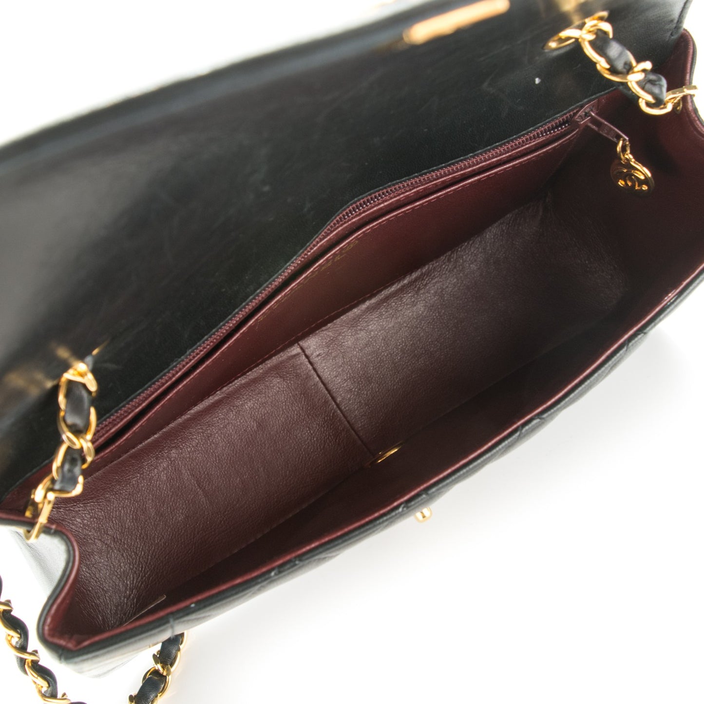 Lambskin Quilted Medium Single Flap Black