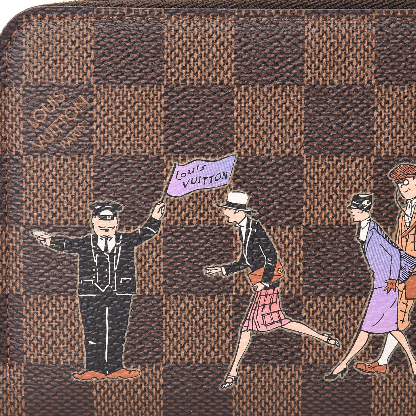 Damier Ebene Illustre Zippy Wallet Violet
