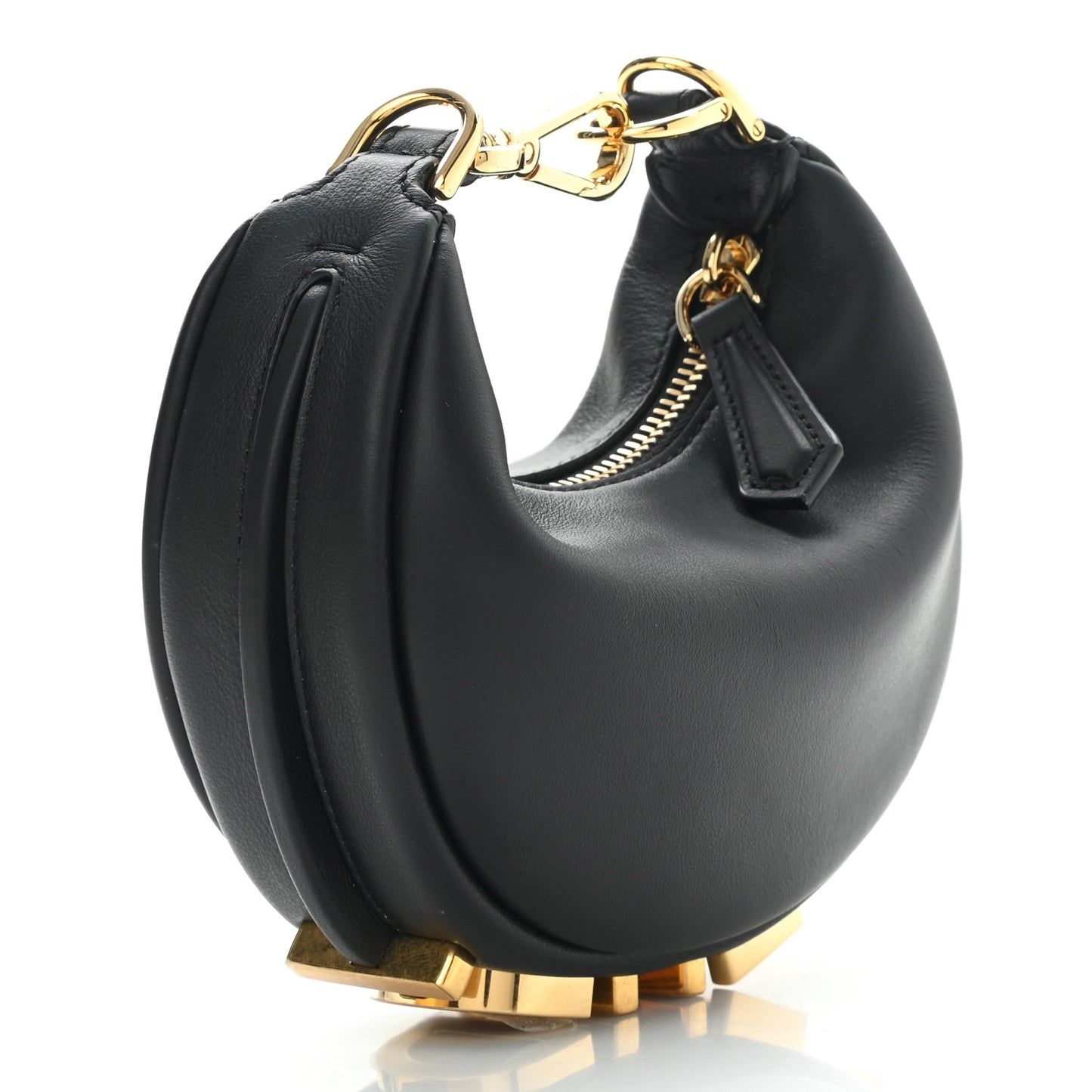 Vitello Grace Matte Nano Fendigraphy Hobo Charm Black