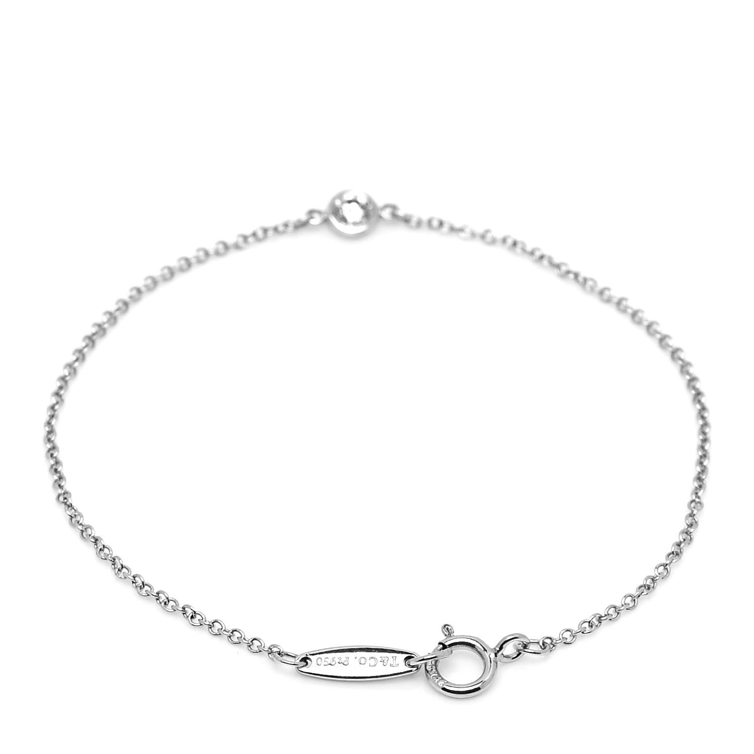 Tiffany Platinum Diamond .08ct Elsa Peretti Diamonds by the Yard Bracelet 3 of 5