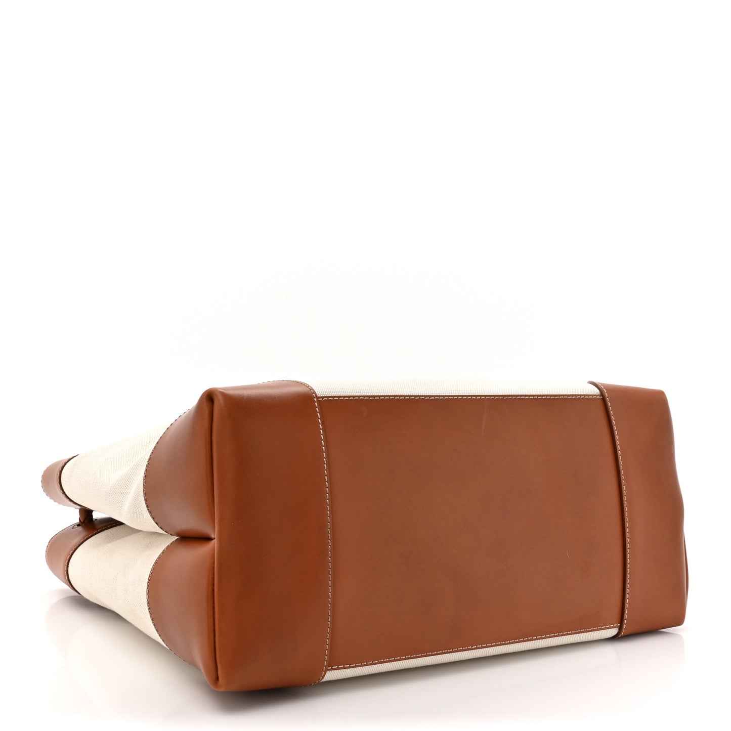 Washed Canvas Calfskin Large Andiamo  Natural Light Wood