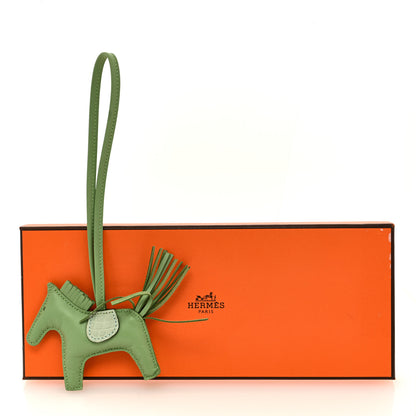 Hermes Milo Lambskin Matte Alligator Touch Grigri Rodeo Horse Bag Charm PM Vert Criquet Vert D'eau 4 of 4
