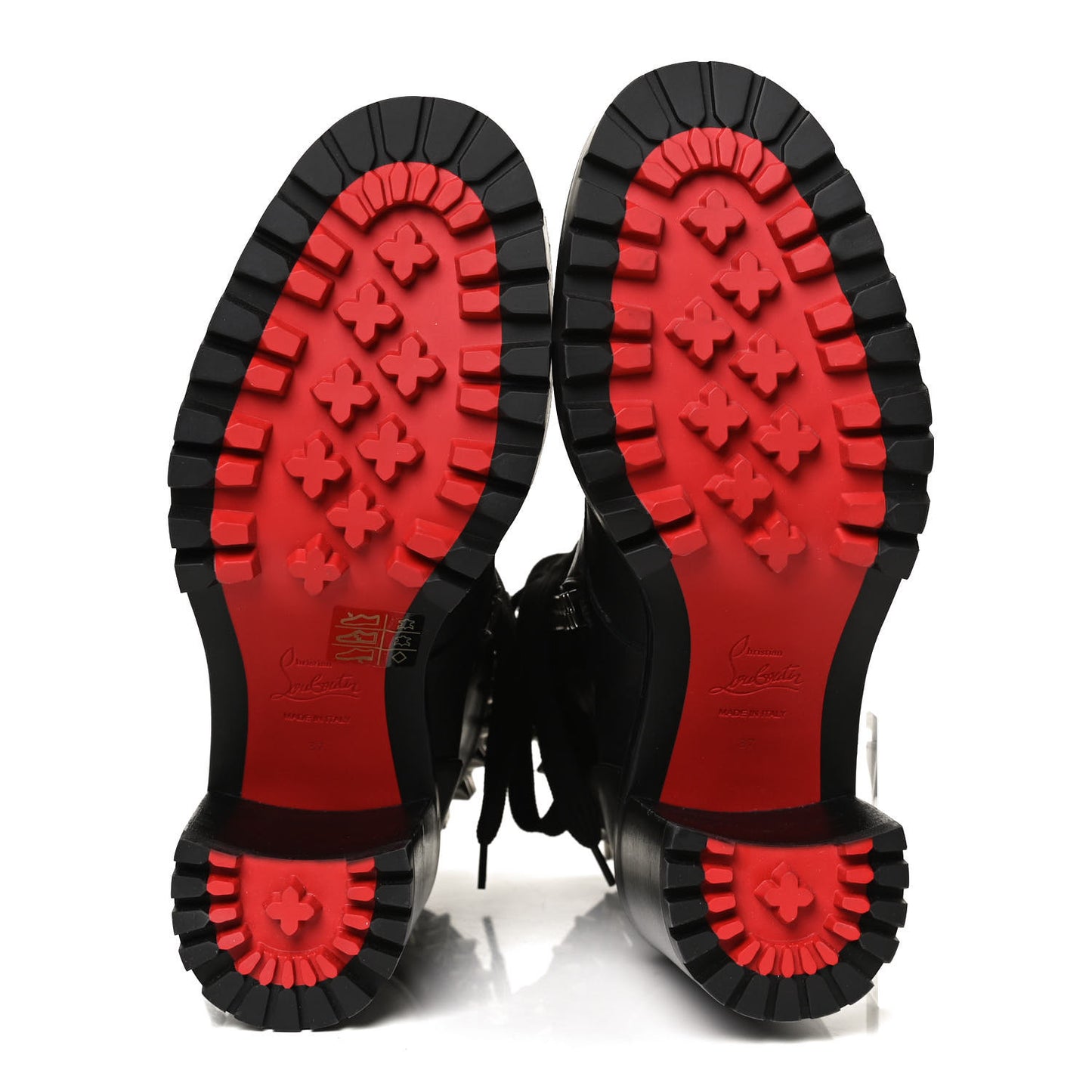 Calfskin Winter Spikes 70 Combat Boots 37 Black