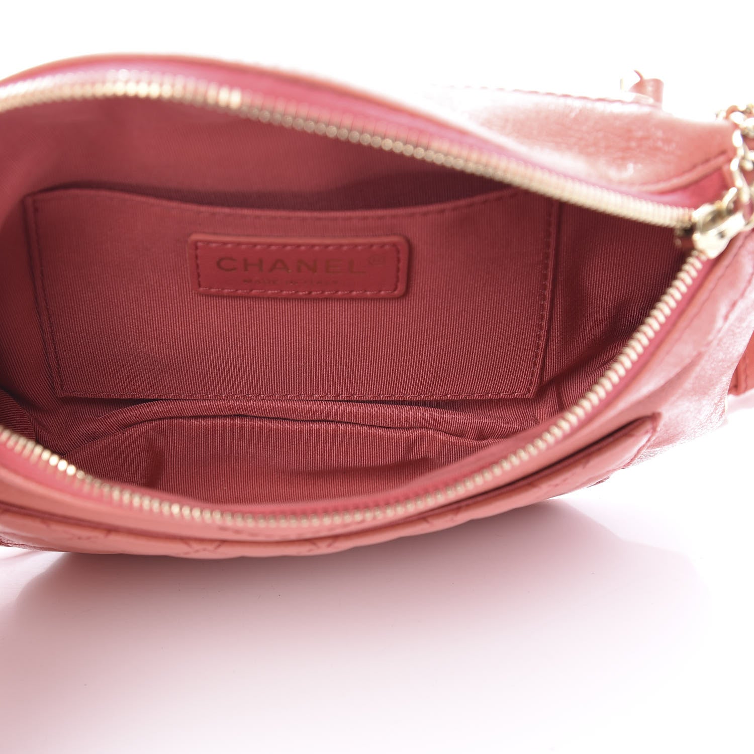 Chanel Crumpled Glazed Lambskin Quilted Waist Bag Fanny Pack Pink 5 of 10