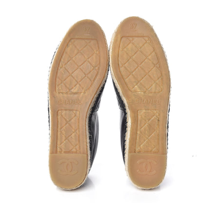 Chanel Lambskin Quilted CC Espadrilles 37 Black 5 of 13