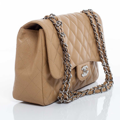 Chanel Caviar Jumbo Single Flap Dark Beige 4 of 9