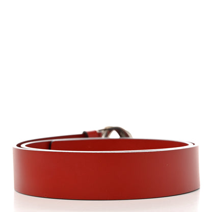 Gucci Selleria Calfskin Nickel Interlocking G 37mm Belt 90 36 Rosso 2 of 5