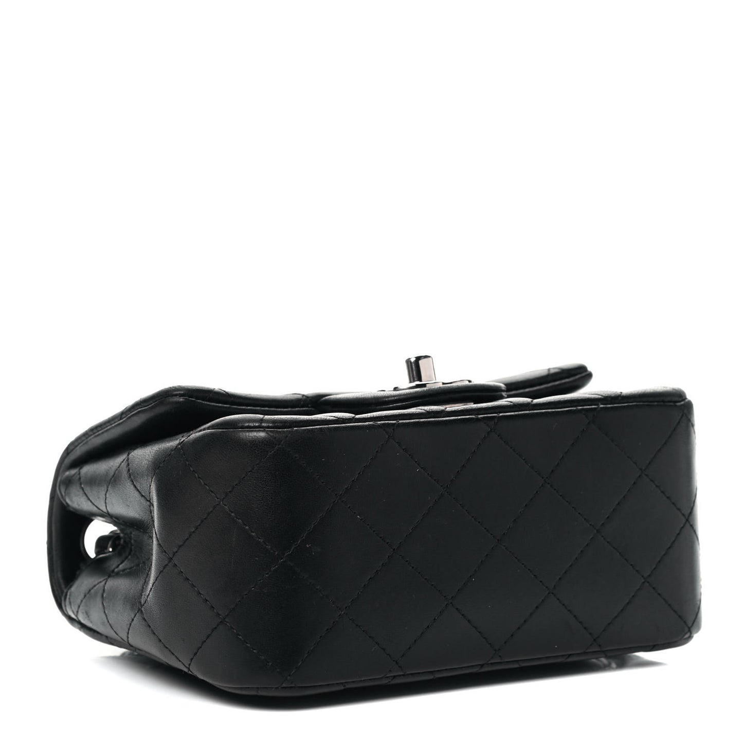 Lambskin Quilted Mini Square Flap Black