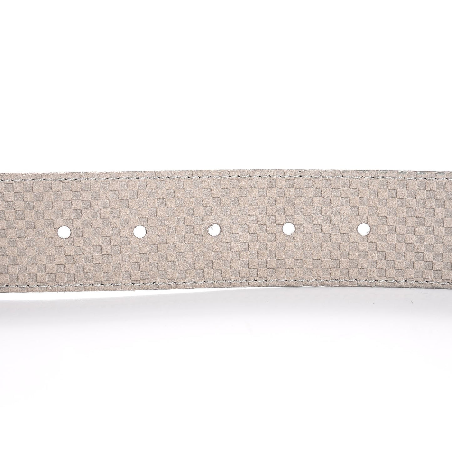 Suede Calfskin Mini Damier 40mm LV Initiales Belt 85 34 Grey