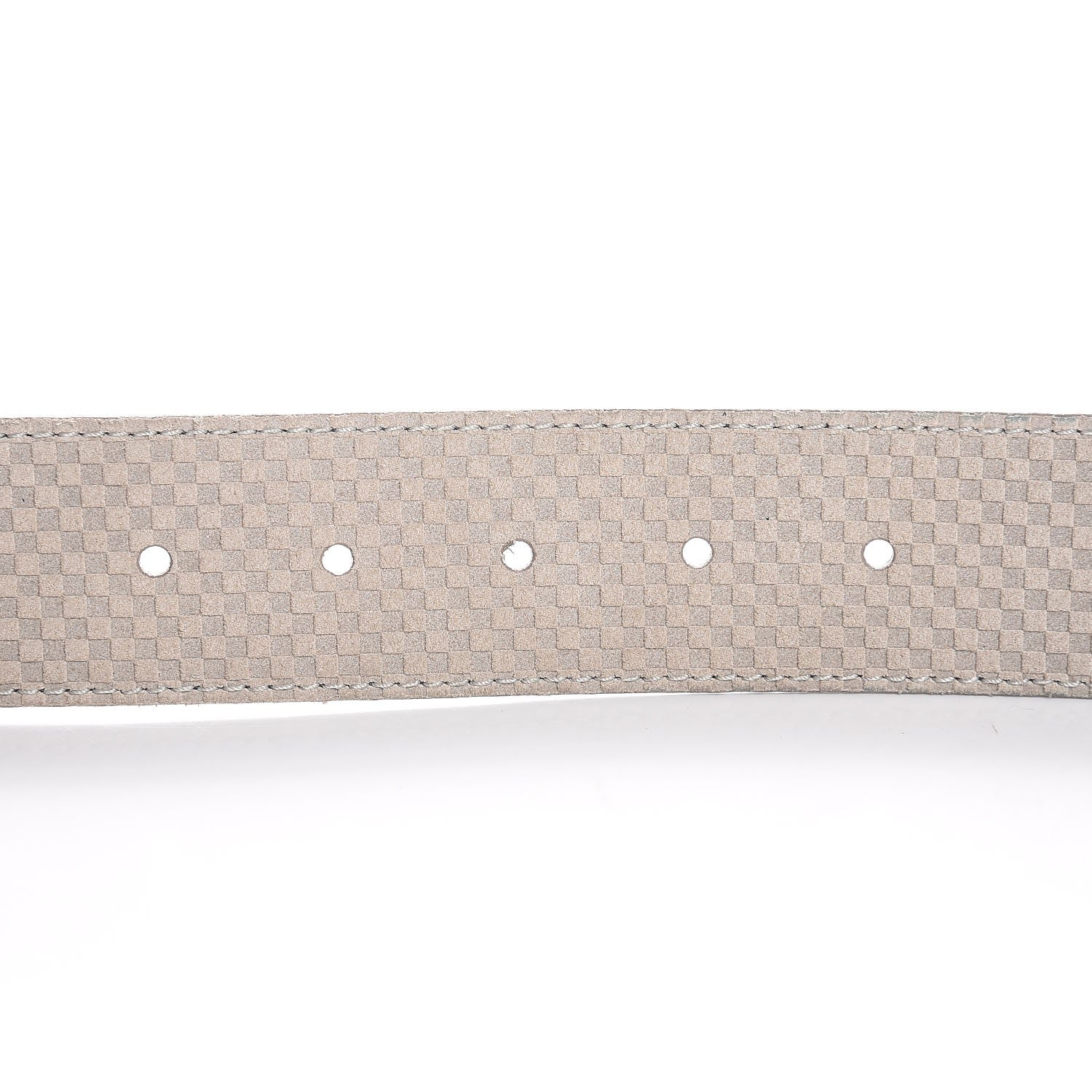 Louis Vuitton Suede Calfskin Mini Damier 40mm LV Initiales Belt 85 34 Grey 6 of 9